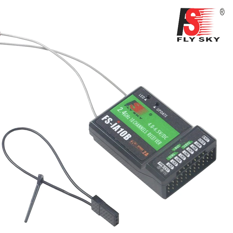 2 шт. Flysky 4G 10CH FS-iA10B 10 каналов приемник FS IA10B для передатчика FS-I10 FS-I6S FPV RC вертолет