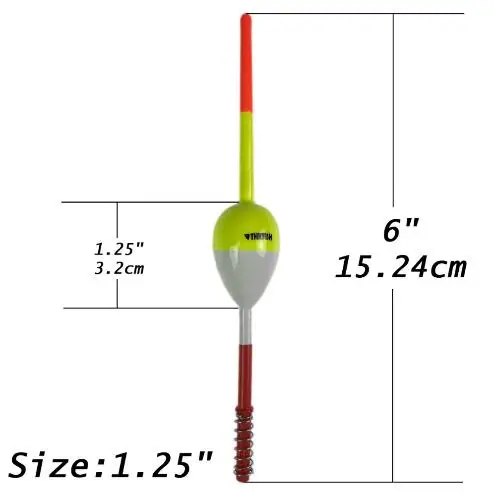 2 шт./лот поплавок для весенней рыбалки 1,25 ''X 6'' " X 6" Crappie Panfish Balsa Деревянный Поплавок для весенней рыбалки - Цвет: 2pcs 1.25inch