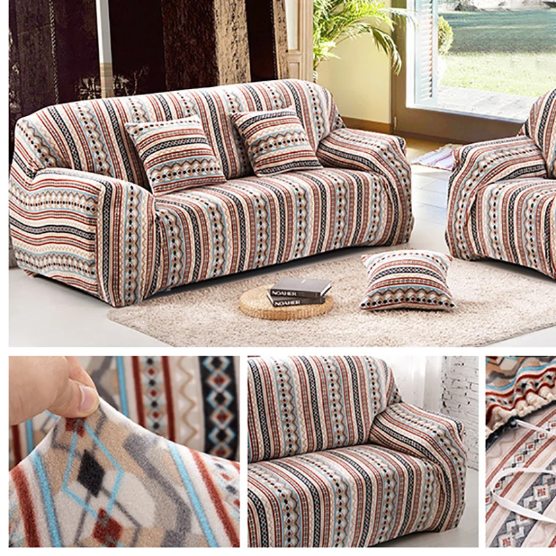 100 Polyester Striped Stretch Sofa Cover Big Elasticity Couch Cover