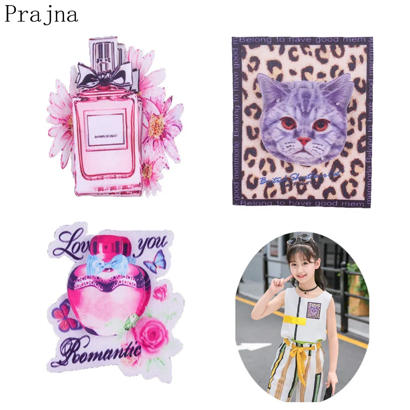 

Prajna Rhinestone Beaded Patch Fashion Girl Flamingo Patch Printed Sew On Patches For Clothes Tshirt Applique Washable DIY Decor