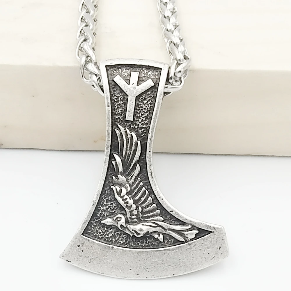 Новинка, Viking Raven, готический амулет Odin Wolf, Викинг, нордические руны, ALGIZ otala, славянская Перун, подвеска в виде топора, ожерелье, Wicca, языческий талисман