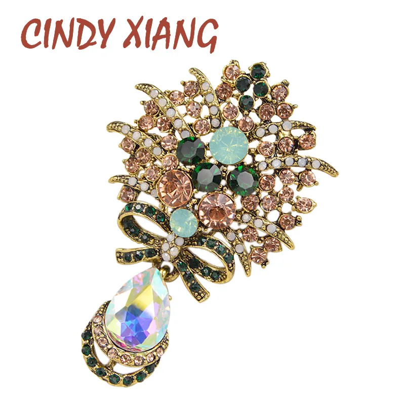 Buy CINDY XIANG water drop brooches for women vintage