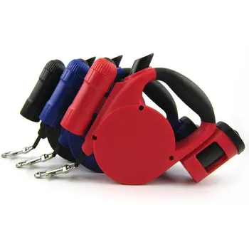 

4.5M multi-purpose Dog retractable leash pet traction rope with LED light and waste bag