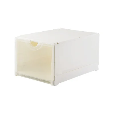 Бытовая пластиковая прозрачная коробка для обуви, утолщенная коробка для хранения обуви, простая складная коробка для обуви - Цвет: Белый