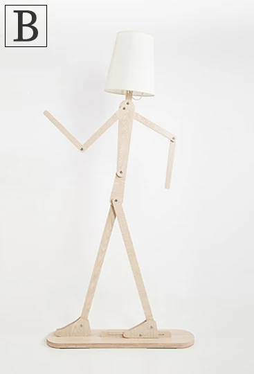 Креативные человеческие фигуры торшеры деревянный журнальный тканевый светильник для гостиной прикроватный фортепианный светильник ing скандинавский E27 стоячий светильник s - Lampshade Color: B