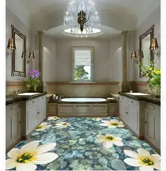 3D индивидуальные обои украшения дома вода цветок на этаже ванная комната ПВХ Самоклеящиеся обои