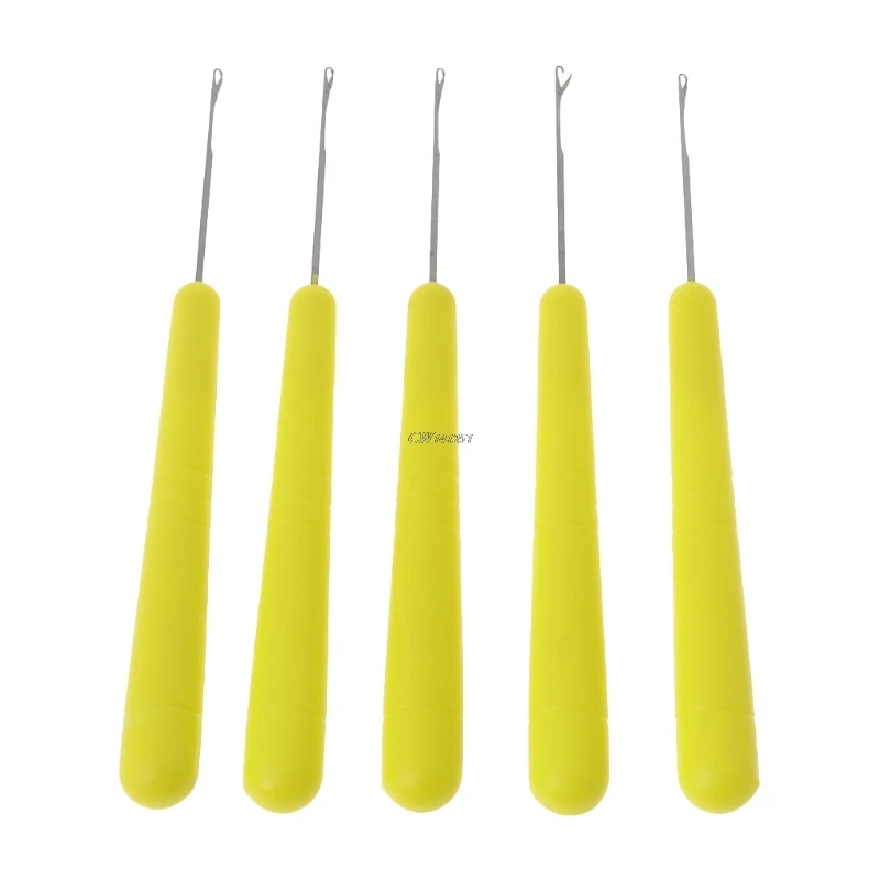 

5Pcs Plastic Handle Latch Crochet Hook Hair Weave Needle Knitting Extensions styling tools Carpets Making Repair Craft
