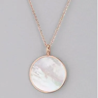 

Bohemian Beach Natural pearl Big round necklace metal nature shell necklace gold color clavicle chain pendant necklace jewelry