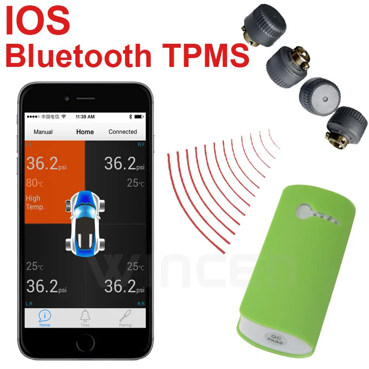 Buy IOS iPone iPad iPod touch Bluetooth Wireless TPMS with external Sensors