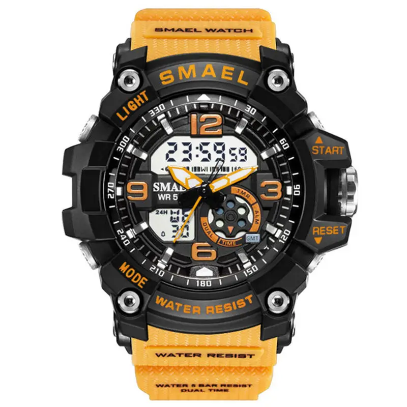 SMAEL Брендовые женские кварцевые часы модные повседневные светодиодный цифровые часы женские водонепроницаемые спортивные многофункциональные часы Relogio Feminino - Цвет: orange