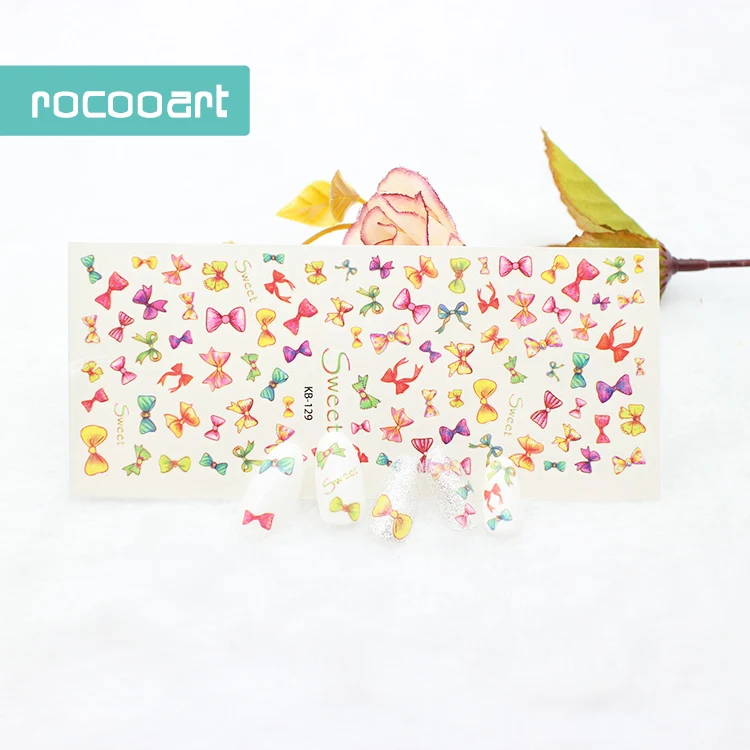 Rocooart DIY переводные наклейки для ногтей цветные фиолетовые фантастические цветы s