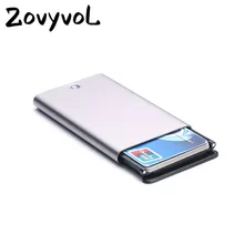 ZOVYVOL 2019 wallet for Men and Women Simple New Metal Business card holder Creative Card Wallet women Sliver Gray Short Purse