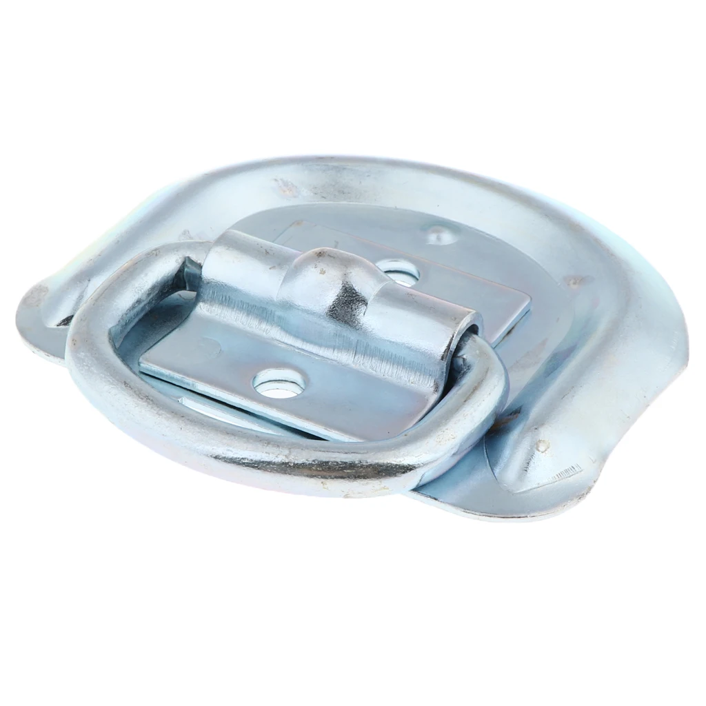 D Ring  Strap Cargo Flatbed Truck Tie Down Anchor with Recessed Pan Heavy Duty for Truck/Flatbed Silver