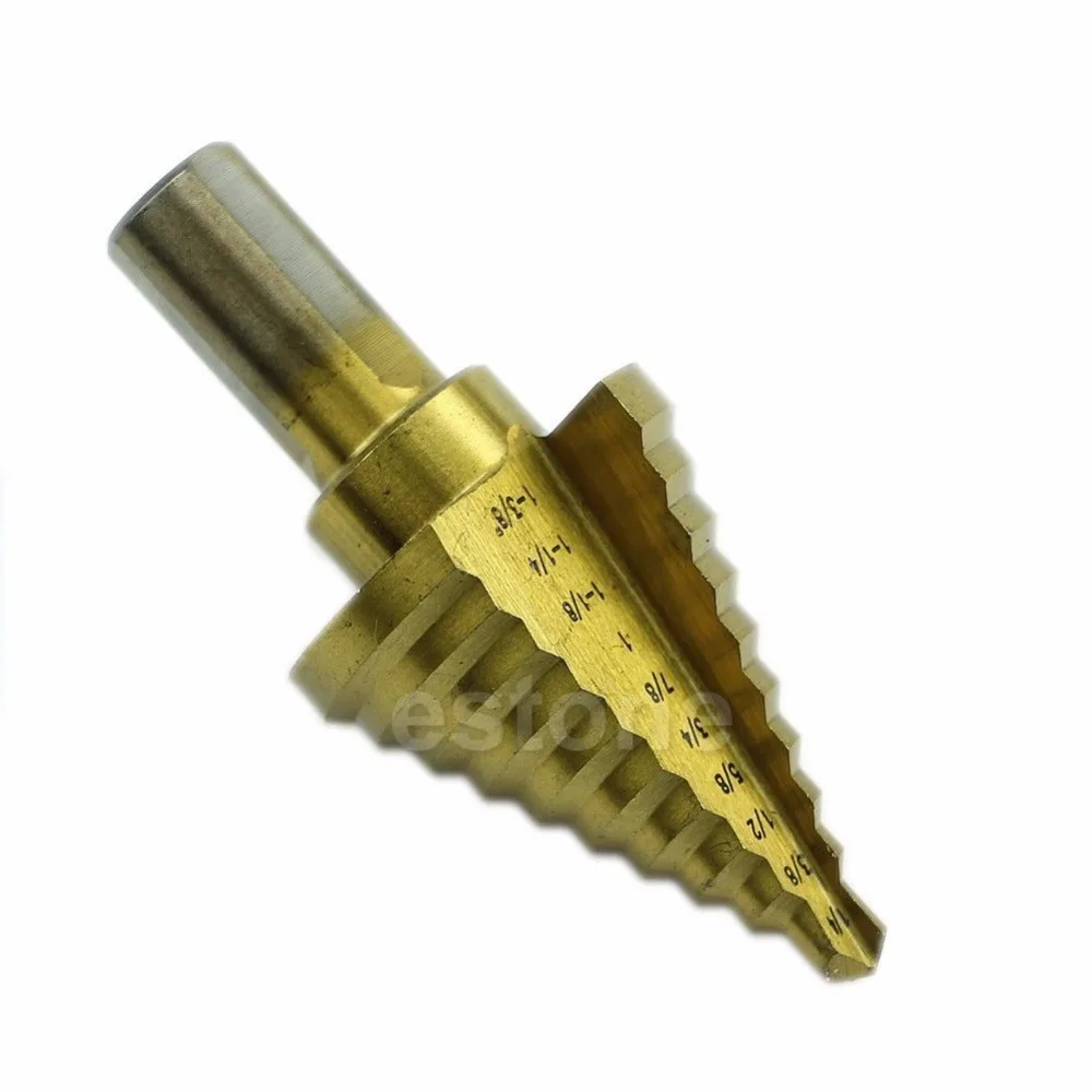 

1/4"-1-3/8" TITANIUM STEEL METAL UNI VARIABLE STEPPED DOWN DRILL BIT UNIBIT TOOL