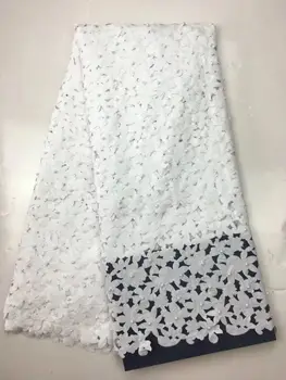 

White Latest Beaded Lace Fabric 2017 Fashion African Lace Fabric Tulle African French Lace Fabric High Quality Nigerian Fabrics