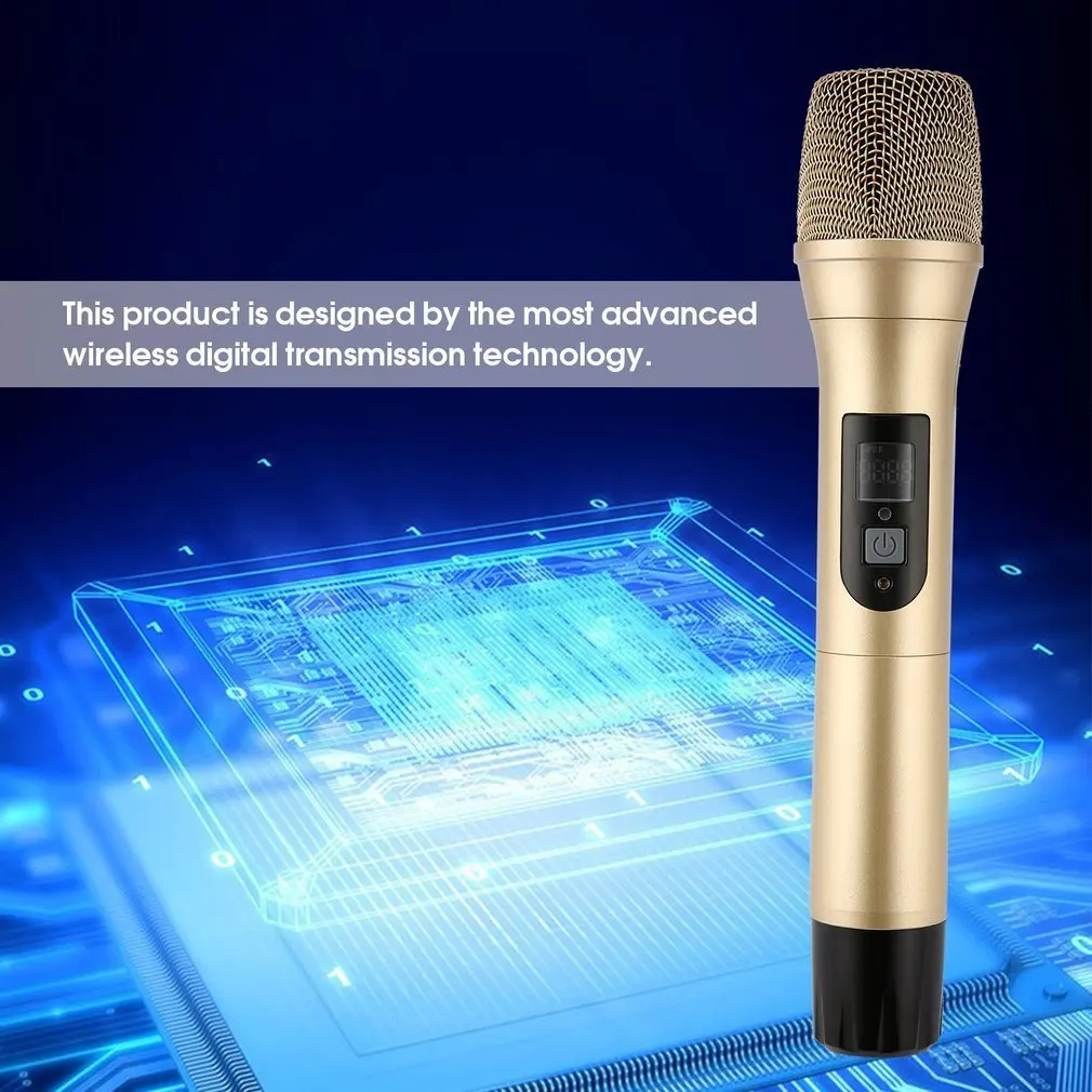 

Wireless Handheld Microphone System Dual Channel VHF with Echo with 1 Receiver 6.35mm Audio Cable Univeral Microphone