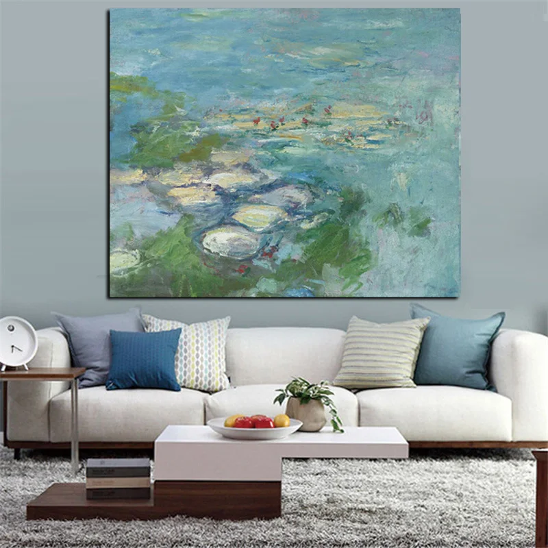 Print Wall Art Canvas Claude Monet Water Lily Pond Oil Painting Lotus Oil Painting Impressionist Poster Picture for Living Room (4)