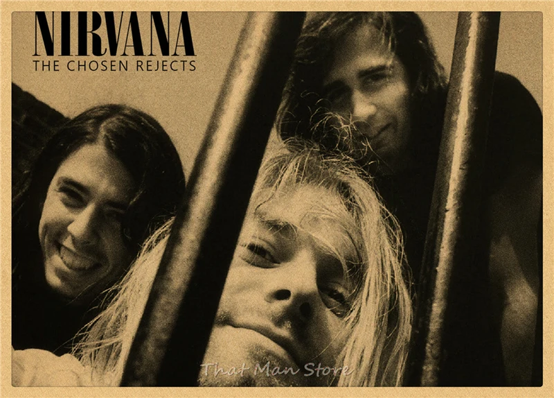 ВИНТАЖНЫЙ ПЛАКАТ Nirvana Kurt Cobain dormitory крафт-рок-оркестр декоративная живопись постер ретро-плакат