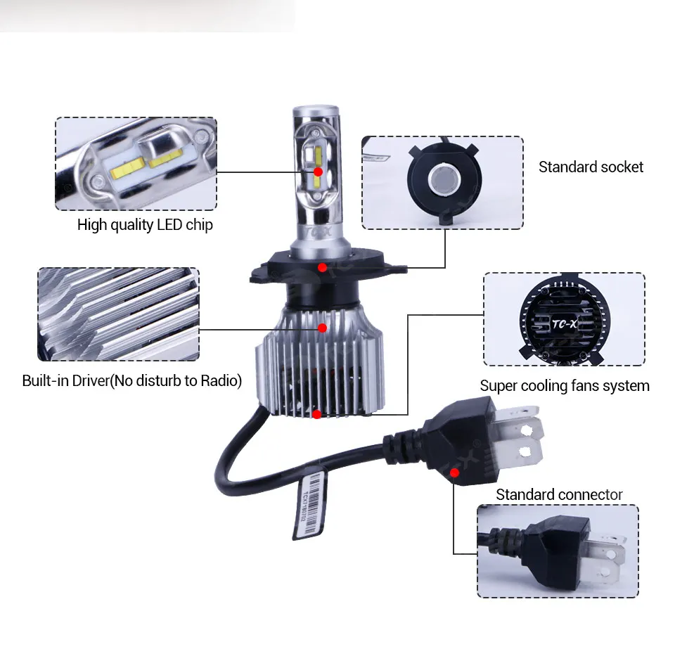 TC X LED светодиодные лампы Н4 ближний/дальний свет для Киа Рио 2012 2014|car headlight|super