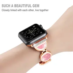 Роскошный браслет с бриллиантами для Apple Watch 4 Band 44 мм 40 мм Quicksand дизайн ремешок для iwatch 3 2 1 42 мм 38 мм петля ремешок для часов