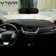 Vtear для hyundai Solaris 2 крышка приборной панели нескользящий коврик для приборной панели Защита от Солнца Чехол для приборной панели аксессуары ковер
