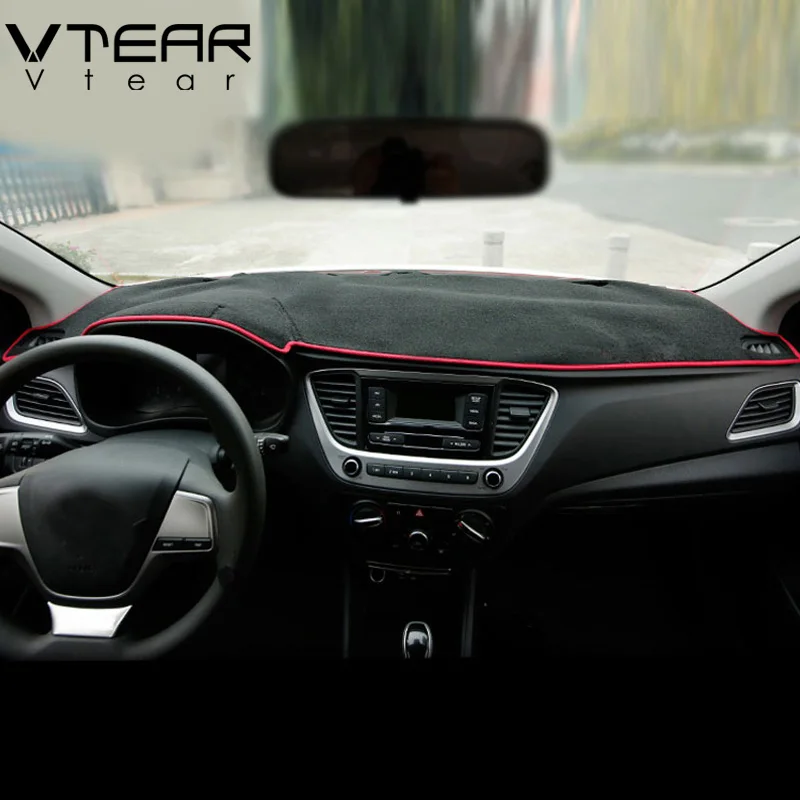 

Vtear For 2017 Hyundai Solaris 2 dashboard mat Protective pad Shade Cushion Photophobism Pad car-styling accessory LHD