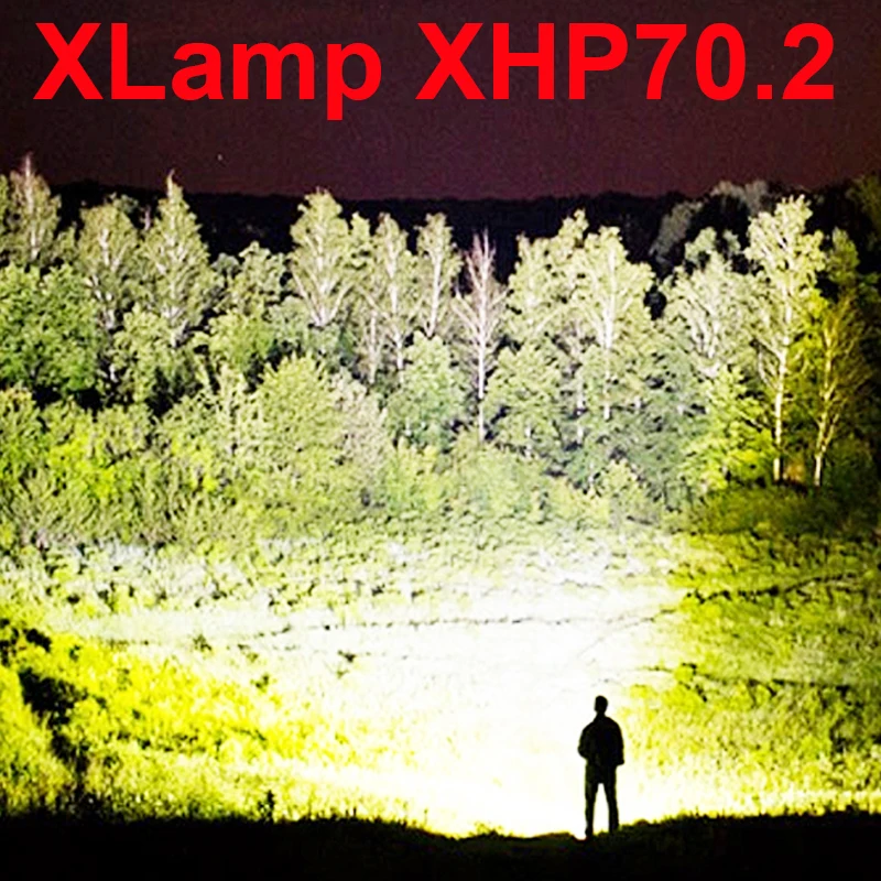 Skup 8000lm najmocniejsza latarka led XLamp xhp70.2 Zoom latarka usb xhp70xhp50hunting akumulator latarka 18650 lub 26650 bateria