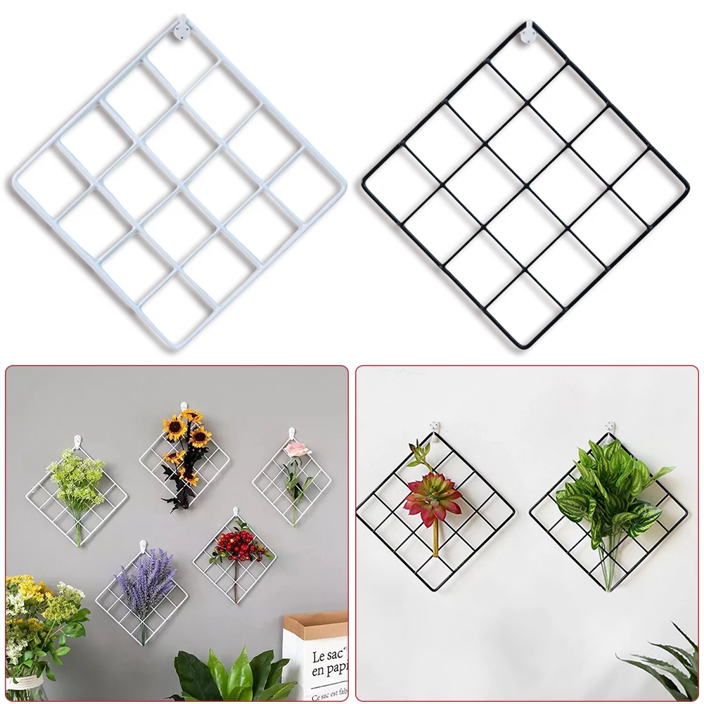 

Nordic Ins Style Metal Mesh Grid Wall Photos Grids Pictures Postcards Frame Iron Storage Rack Holder Home Bedroom DIY Decoration