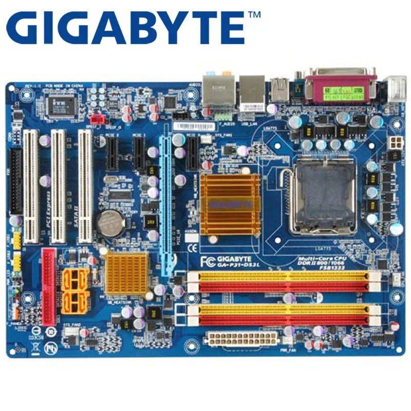 

GIGABYTE GA-P31-DS3L Desktop Motherboard P31 Socket LGA 775 For Core 2 DDR2 4G Micro ATX Original Used P31-DS3L Mainboard G31