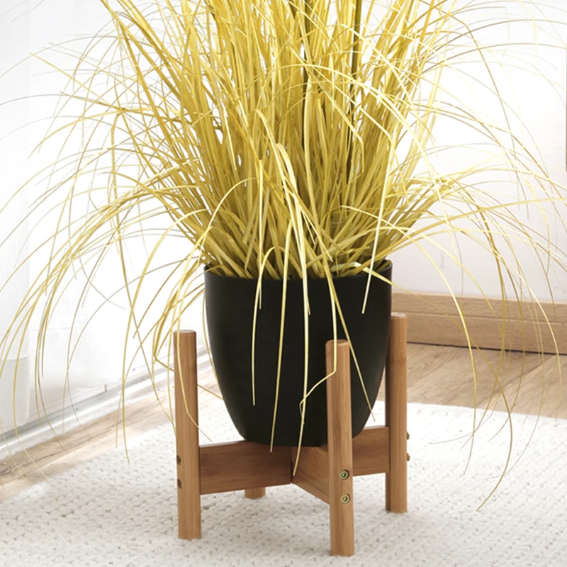 Bamboo floor washbasin rack bathroom bathroom shelf flower pot storage rack