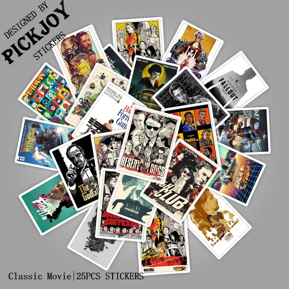 

25pcs/Pack Classic Movie stickers For Luggage Laptop Art Room Toy Stickers Kill Bill Fallout Poster Stickers Waterproof Decals