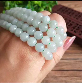 

Genuine Green Yellow 100% Natural A JADE JADEITE Bead Beads Necklace 8mm