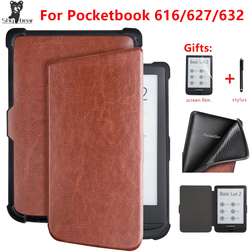 Умный чехол для Pocketbook 616/627/632 6 ''книжный чехол для PocketbooBasic lux2 Book/touch/lux4 touch hd 3 чехол + подарки