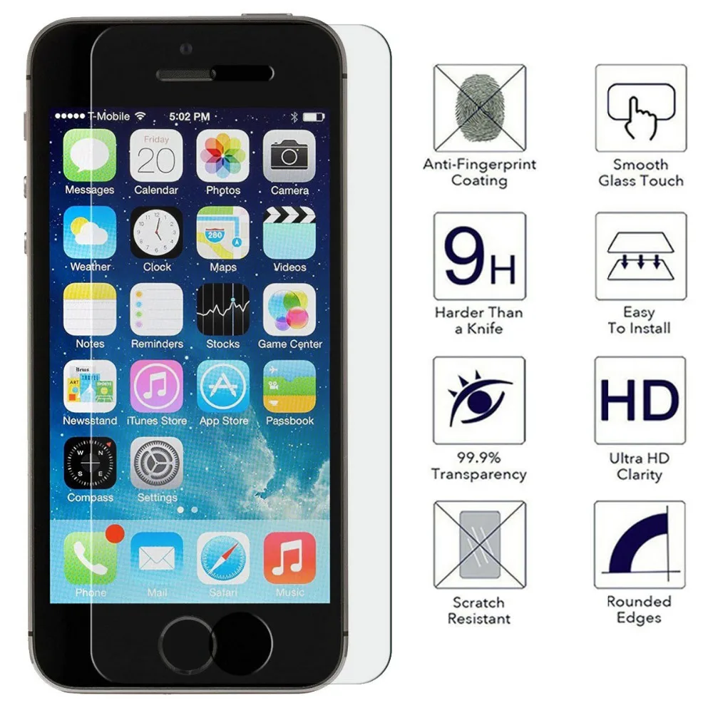 Suntaiho 9H Tempered Glass Screen Protector Film For 5 5s 5c SE screen protector guard film front case cover With Retail Package Suntaiho 9H Tempered Glass Screen Protector Film For 5 5s 5c SE screen protector guard film front case cover With Retail Package