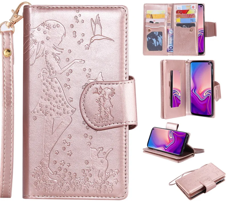 Многофункциональный бумажник с отделением для карт и рисунком чехол для телефона для samsung Galaxy Note 10 плюс 5G M10 M20 M30 A10 A20 A30 A40 A50 A70