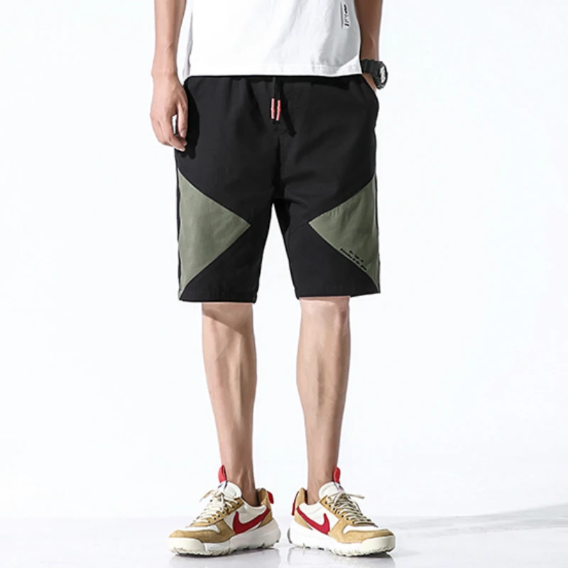 Летние повседневные шорты для мужчин, хлопковые короткие штаны, модная уличная одежда, модные Лоскутные мужские шорты, Мужская одежда для тренировок
