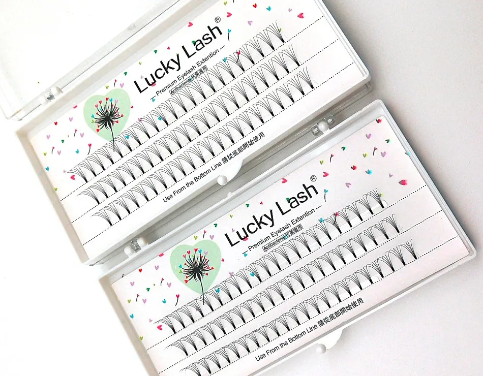 Lucky Lash 10 лотков очаровательные 2D/3D/444d/5D ресницы, короткие вееры, индивидуальные реснички, накладные норковые ресницы