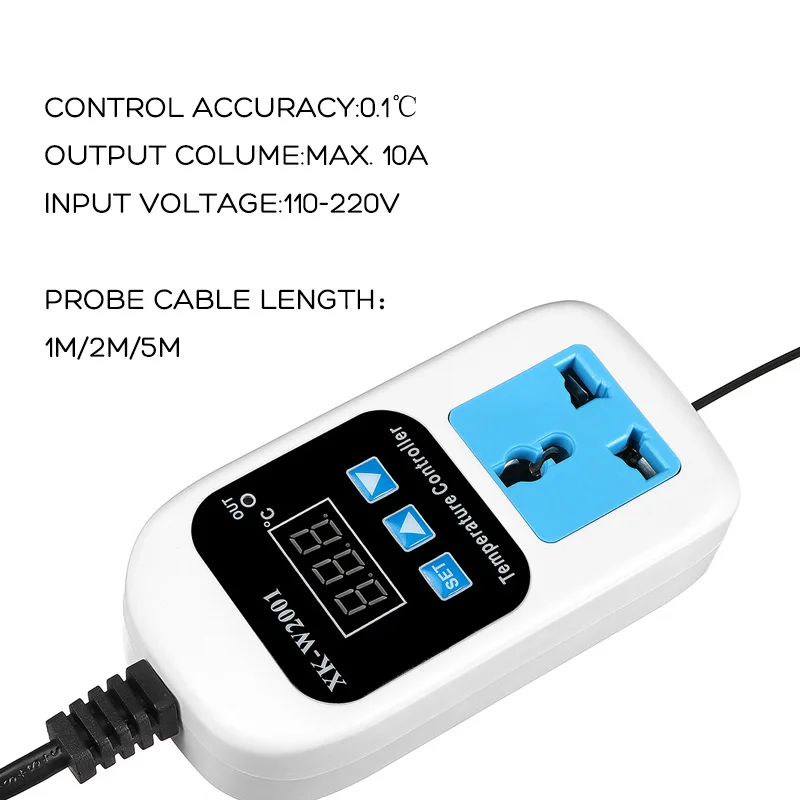 Регулируемый Температура контроллер 1 м/2 м/длина 5 м Зонд 110-220 В цифровой Дисплей разъем АС Plug для виноделия пивоварения