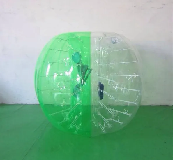 4 шт. 0,8 мм ПВХ 1,5 м надувной бампербол, надувной спортивный шаровой бампер мяч тело, трава бампер мяч футбольный пузырь - Цвет: green and clear