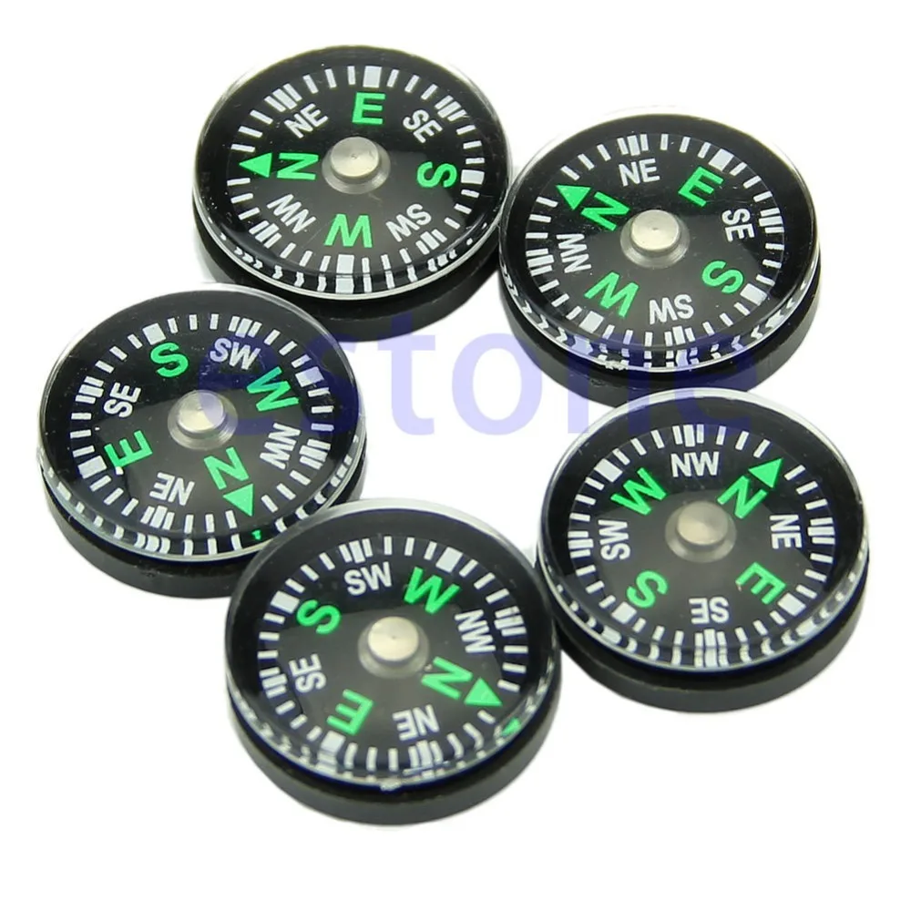 5 Pc Outdoor Mini Compasses Pocket Button Survival Small Compasses For