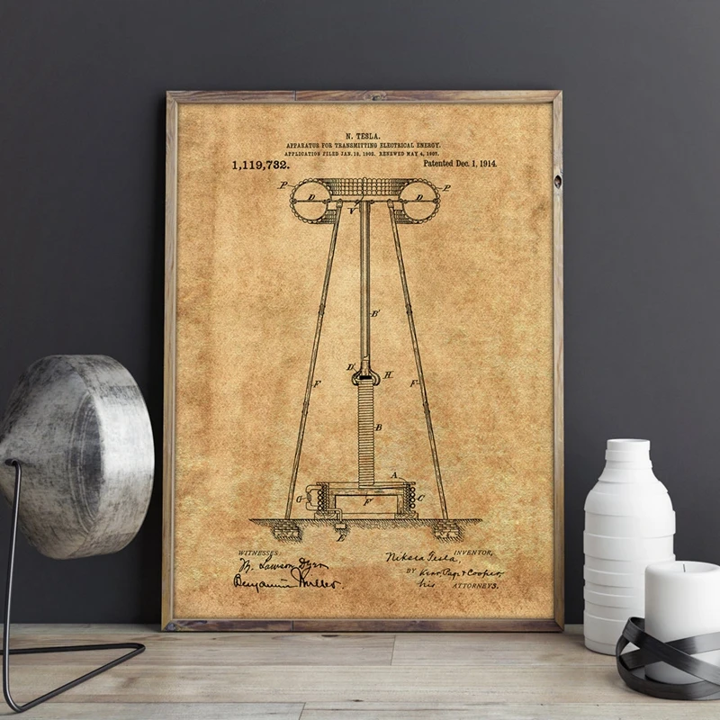 Tesla Energy Transmitter Patent Prints