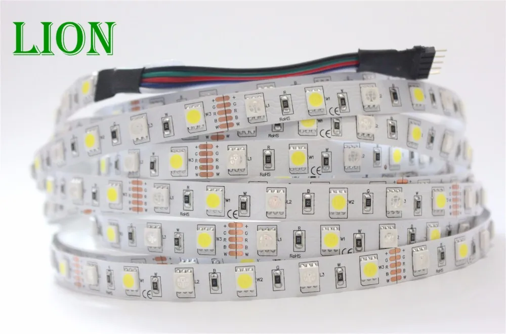 Водонепроницаемый ip20/65/67 5050 RGBW WW Светодиодные ленты 5 м 300 LED SMD 40 Ключи ИК пульт дистанционного управления 12 В 5A Адаптеры питания гибкий свет