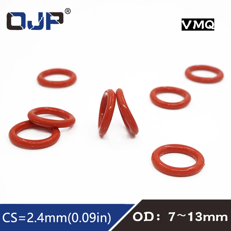13mm OD  2.4mm CS O Rings Seal Silicone VMQ Sealing O-rings Washers 