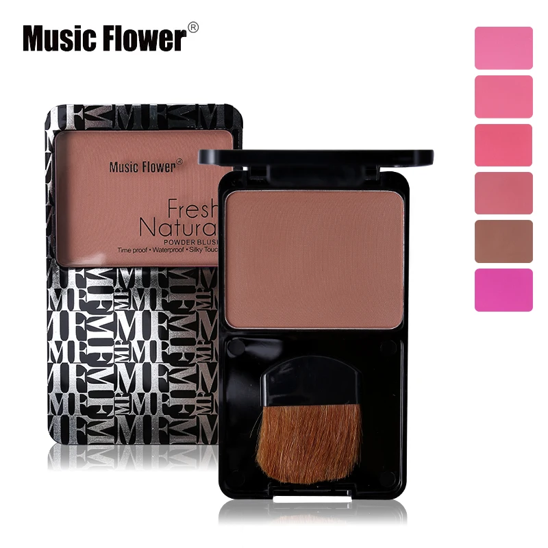 

Music Flower Face Makeup Sleek Cheeks peach Powder Blush Palette Make Up Facial Bronzer Matte Blusher With Brush waterproof