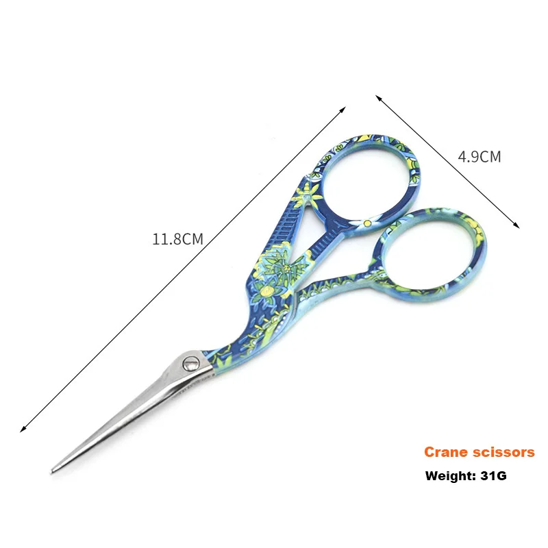 Embroidery Scissor Crane Shaped Cross Stitch Tailor Scissor for Eyebrow Shaping Retro Sewing Handicraft DIY Home Accessories