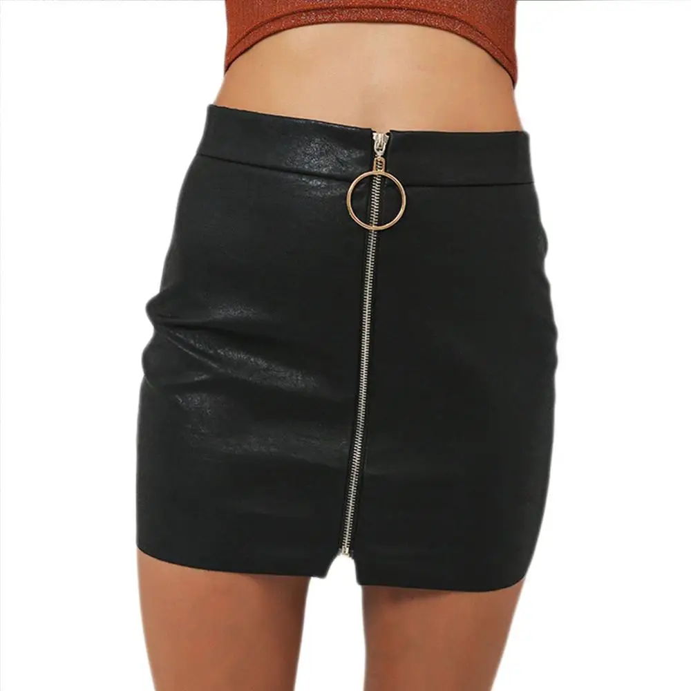 Sexy Skirts Womens Sexy High Waist Skirt PU Leather Autumn Metal Hoop Zipper Pencil Skirt Slim Mini Skirt faldas mujer moda 2020 Sexy Skirts Womens Sexy High Waist Skirt PU Leather Autumn Metal Hoop Zipper Pencil Skirt Slim Mini Skirt faldas mujer moda 2020