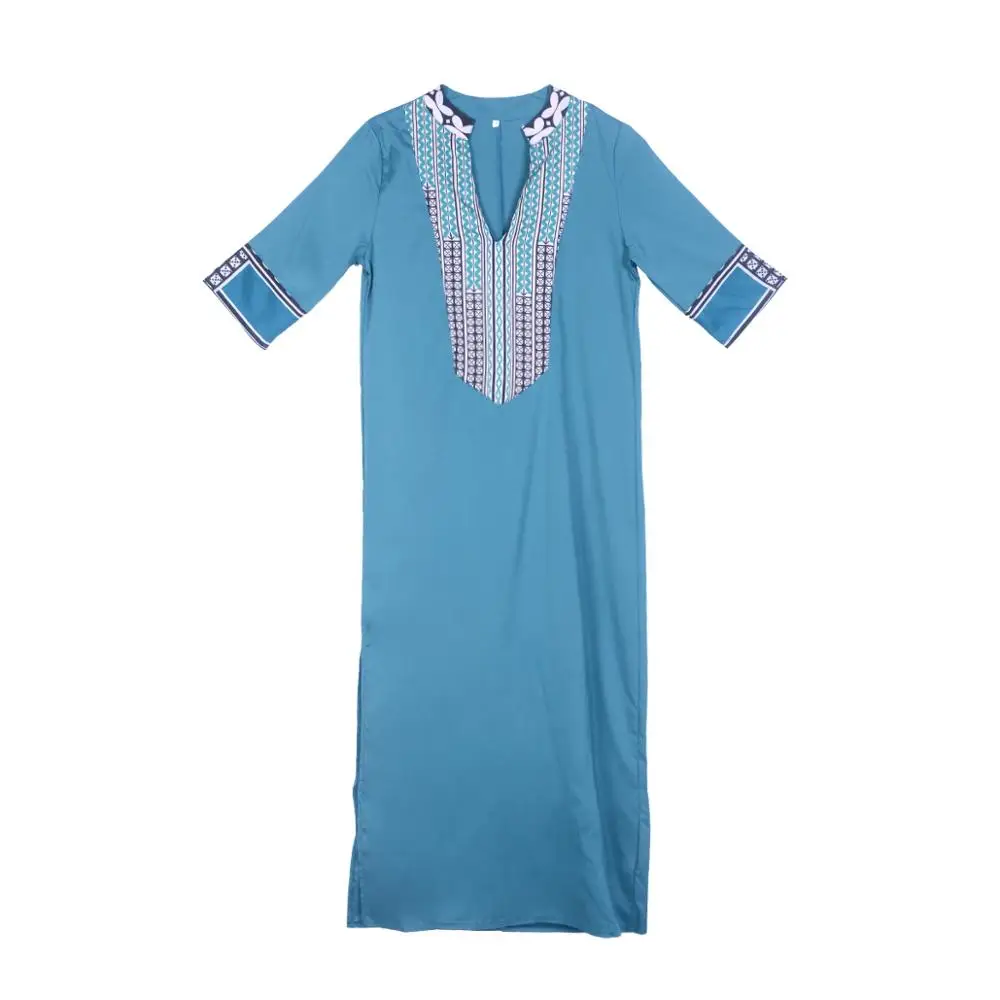 Женский короткий рукав с v образным вырезом Boho Женская одежда макси праздничное