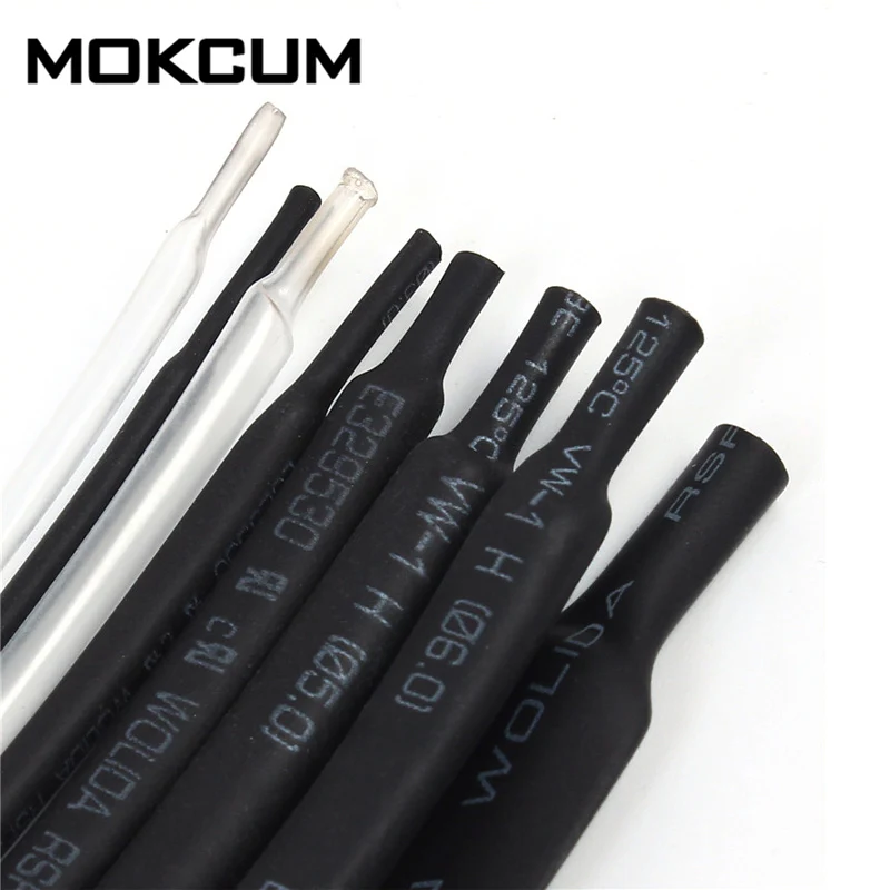 

1mm 1 Meter 8 Types/Kinds Heat Shrink Tubes Package Heat Shrinkable Tube Tubing 2-8 Component Black White Cable Sleeves