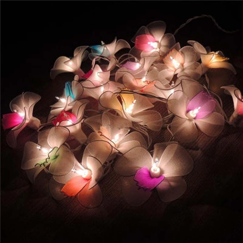 

Thailand Lights Handmade Orchid Screen Flower Lantern String Holiday Christmas Fairy Garland Luminaria Wedding Decoration Lights