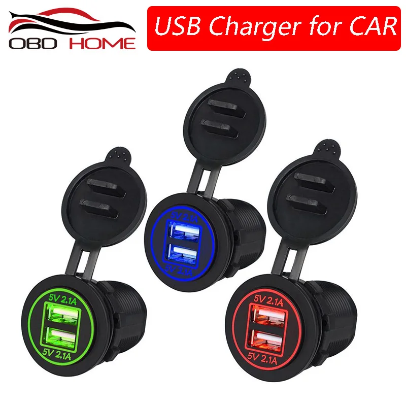 

A+ Quality 12-24V USB Charger for Motorcycle Auto Truck ATV Boat LED Car 4.2A Dual USB Socket Charger Power Adapter Outlet Power